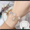 Link, Chain Bracciali Gioielli Drop Delivery 2021 Versione coreana Super Flash Squisita donna Candy Fairy Bracciale semplice Micro zircone intarsiato