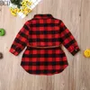 0-5T Bambino Appena Nato Capretti Del Bambino Delle Ragazze Del Vestito Rosso Plaid di Cotone Principessa Del Partito Del Vestito a Maniche Lunghe Vestiti Della Ragazza Vestito da Estate 2021 Caldo Q0716