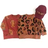 Criança marca leopardo moletom e calças crianças meninos meninos moda moda roupas afortunadas conjuntos de bebê inverno hoody tops gato 210619