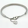 Bracelet jonc en acier inoxydable pour femme coeur d'amour et fermoir exquis pendentif en forme de coeur Melv22