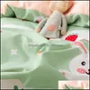 Bedding Sets Supplies Home Textiles & Garden Duvet Er Set 4 Pieces Grid Ruffle Bedclothes Include Bedskirt 2Pcs Pillowcase Comforter For Kid