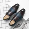 Chaussures habillées en cuir PU pour hommes, Double boucle, sangle de moine, imprimé serpent, bout pointu, chaussures italiennes classiques, Zapatos Hombre, taille 48