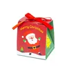 2 couleurs 8 * 7 * 9 cm Boîte de cadeau de Noël DIY Paper Santa emballage Party Favor Candy box Party Supplies T2I52681