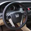 For Honda 8th-9th Generation Accord elysion Odyssey DIY custom leather imitation peach wood car interior steering wheel cover