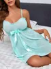 Kobiety Sleepwear Kobiety Seksowna Bielizna Bow Babydoll Erotic Kostiumy Piżama Bielizna Porno Dress Femme Nightdress