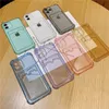 Transparente 8-Farben-Handyhüllen mit Kartensteckplatz für iPhone 13 12 Mini 11 Pro Max X Xs Xr 6 7 8 6S Plus