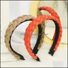 Opaski na głowę Biżuteria Włosów Moda Damskie Pałąk PU Skórzany Braid Headwear Casual Świeży Kolor Hairband Handmade Aessories Hurtownie Drop Delive