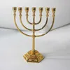 Menorah Metal Candle Holder Brass Virtive Candelabra 210722