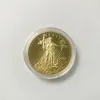 5 Pcs Non magnetic Freedom Eagle 2012 badge Gold Plated 32.6 Mm Commemorative Statue Liberty Collectible Decoration Coins