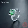 Modian Design Mode Real 925 Sterling Argent Vert Coupe Spéciale Bague De Mariage Doigt Zircone Bijoux Bagues de Fiançailles Pour Femmes 211217