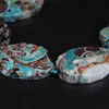 9-10PCS strand Raw Blue Stone Agates Slab Nugget Loose Beads Natural Ocean Jades Gems Slice Pendants Jewelry Making285u