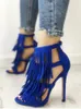 Mode grande taille 43 sandales à talons fins Stiletto été frange glands Sexy fête gladiateur femmes chaussures femme