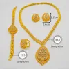 African Jewelry Sets Crystal Necklace Bracelet Dubai Gold Set For Women Wedding Party Earrings Ring 267H