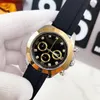 Top Merk Designer Mens Horloges Business Man Horloges Rubberen Strap Alle wijzen Werk Stopwatch 42mm Diamond Watch Vaderdag Gift voor Mannen Kerstcadeaus