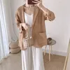 Blazer de manga larga para mujer, diseño de nicho con sentido para mujer, tops de principios de verano, traje suelto salvaje informal coreano para mujer PL172 210506