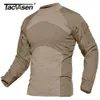 Tacvasen Erkekler Yaz Taktik T-shirt Ordu Savaş Airsoft Tops Uzun Kollu Askeri Tişört Paintball Hunt Kamuflaj Giyim 5XL 210707