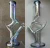 Brilho no tubo escuro Bong Hookahs Fumar tubos Bubbler Vidro Dablândia Dab Rigs Dowminstem PERC Dabber Catcher