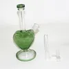 Bongs en verre conduites d'eau en forme de coeur tuyau de fumée Bong plates-formes pétrolières narguilé Dab plate-forme avec 14mm bols d'herbes sèches barboteur cendrier