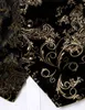 Mens Gold Metallic Paisley tryckt Steampunk Vest Single Breasted V Neck Wedding Waistcoat Men Tuxedo Aristocrat Vests Gilet 2xl 211120