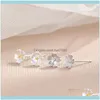 Charm Jewelrys925 Womens Japanese Korean Fashion Plain Cherry Blossom Earrings Beautiful And Fresh Sier Gold Flower Drop Delivery 2021 Dmawu