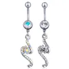 YYJFF D0390 Leaf Belly Navel Button Ring Mix Colors