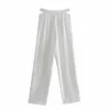 Senhoras moda cintura oco para fora calças brancas mulheres longas calças zíper terno feminino senhora senhora calças elegantes 210520
