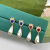 Chic Bayanlar Elmas Charm Küpe Mektup Tasarımcısı Rhinestone Eardrop Hediye Kutusu Ile 12 Stilleri Kadınlar Kristal Kolye Çıtçıt