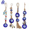 Lucky Eye Glass Blu Turco Evil Eye Ciondolo Appeso a parete Multi colore Perline Decorazione fatta a mano per la casa Soggiorno Auto BE254 G1019