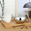 Large Capacity Stainless Steel Teapot Container Coffee Pot Kettle Filter Restaurant Home el Cafe Bar 210813