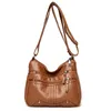 Femmes en cuir souple épaule sacs à bandoulière mode casual haute qualité multi-compartiment zipper biker sac à la mode dames sac à main grande capacité sac à main HBP