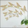 Decoração Home Garden3d Adesivos texturizados Bedroom de sala de estar de decoração de decoração de borboleta adesivo de parede de beleza ddd4495 entrega de gota