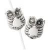 Alloy Owl Bird Charm Loose Pärlor 9.9x8mm Tibetanska Silver Spacers Smycken Resultat L709 300pcs / Lot