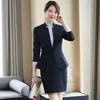 Plus Size Damen S-4XL Hochwertiger Anzugrock 2-teilig Business Wear Weibliches Büro Langarmjacke Hohe Taille 210527