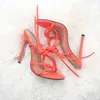 11.5 cm Güzel Yüksek Topuklu Sandalet Ayakkabı Çapraz Bağlı Ayak Bileği Kayışı Sandalet Stripper Kadın Noktası Burun Kadın Seksi Ayakkabı Yaz Partisi Y220209