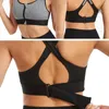 Yoga Outfit 2021 Wireless Supportive Sports Bra For Women Front Zip Design Cross Back Vest Workout Wear NOV99