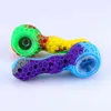 NEW design Silicone hand pipe With Glass Bowl Colorful Spoon smoking accessories for tobacco