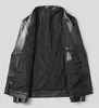 Veste de moto en cuir véritable hommes mode manteaux décontractés coupe ajustée hauts pardessus coupe-vent grande taille l-4xl 2021 noir