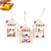 Kerst Decoratie Houten Kerstboom Holle Opknoping Hangers Ornamenten Voor Creatieve Cartoon Kerstman Sneeuwpop Ornament DH8455