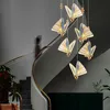 Bedroom bedside pendants lamp modern minimalist butterfly single head light net red bar stairwell small pendant llights led