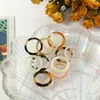 Korea esthetische kleurrijke hars acryl ring set voor vrouwen geometrische ronde ringen meisje temperament veelzijdige sieraden