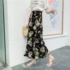 ファッション夏の女性包帯シフォンスカート水着ビキニカバーアップシアービーチミディラップサロンスカートストリートウェア210520