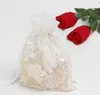 Embrulho de presente 20 pcs branco lindo pano bordado para embalagens de casamento