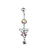 YYJFF D0347( 6 colors ) mix colors Belly Button Navel Rings Body Piercing Jewelry Dangle Accessories Fashion Charm Butterfly 20Pcs/Lot