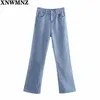 Straight Baggy Jeans voor Vrouw Hoge Taille Mode Blauw Denim Losse Moeder Broek Kleding Vintage Streetwear Stripe 210520