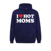 Cosie „I Love Hot Moms“, lustiges rotes Herz, Herren-Sweatshirt, klassische Rs Day-Kapuzenpullover mit langen Ärmeln