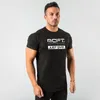 New Stylish Tee Tops Men Gym T Shirt Short Sleeve Muscle Joggers Bodybuilding T-shirt Male Fitness Clothes Slim Fit Tshirt 210421