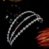 ASNORA Fascia per capelli da sposa di alta qualità, corone Moda fascia a tre strati con zirconi cubici, accessori per capelli da sposa Tiara A01040 X0625
