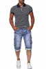 Jeans hommes pantalons courts été décontracté streetwear vêtements pour hommes hip hop poche skinny denim jean pantalon shorts bleu 210723