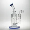 SAML Hookahs Bong 9.5 Inch Tall Torus Dab Rig Recycler with Matrix Percolator sturdy smoking water pipe Clear joint size 14.4mm PG5108