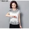 blusas mujer de moda sommer frauen blusen kurzarm print chiffon bluse plus größe tops frauen tops und bluse hemden 210412